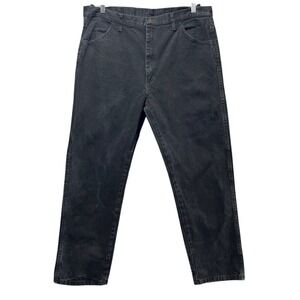Vintage Rustler Jeans Relaxed Fit Black Denim Pants Size 40x30 Wrangler Straight